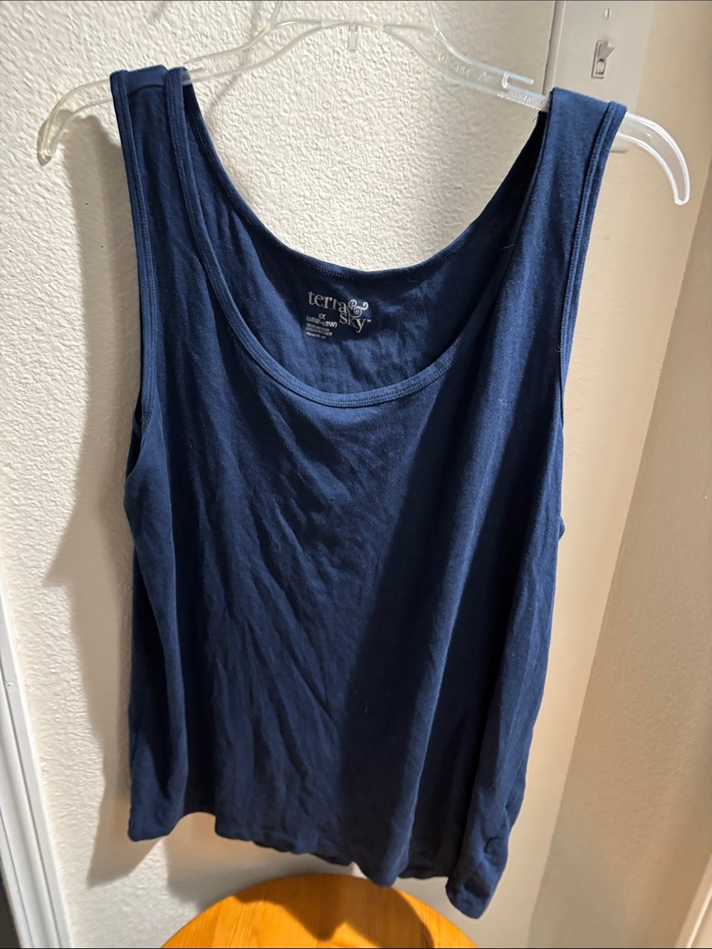 Terra & Sky Navy Scoop Neck Tank Top 1X